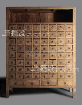 Chinese Antique Furniture Many Drawers Distressed Medicine