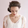 Fashion Decorative Classic Design Birdcage Hat Veil One Layer Net Handmade Pearls Birdcage Veils