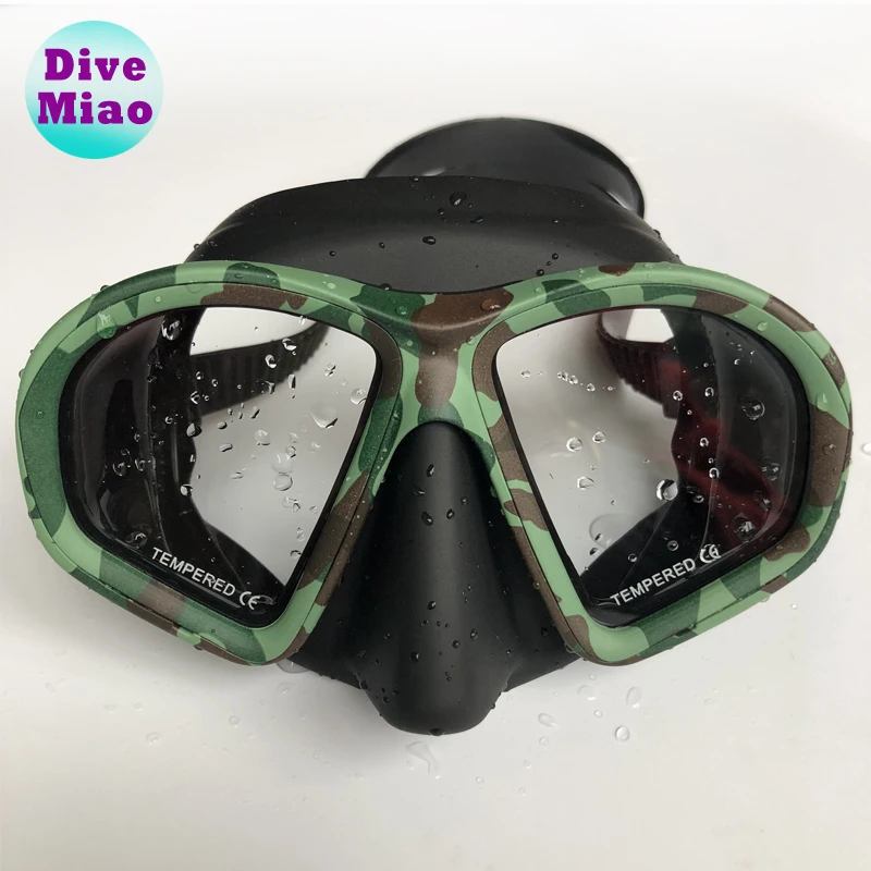 

Scuba dive mask low volume dive mask CAMO color tempered glass custom free dive mask for spearfishing, Camo green;camo blue;camo pink