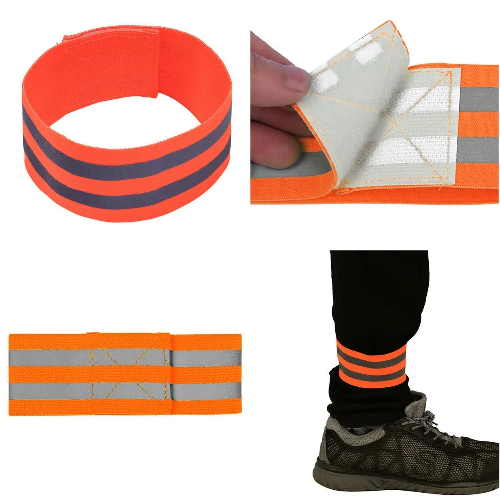 Fluorescent Yellow Stretchable Elastic Reflective Armband For Outdoor