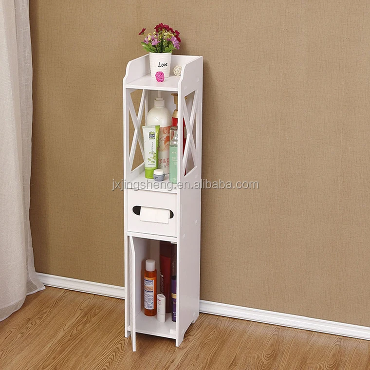 A Small Size Bathroom Cabinet Toilet Roll Holder Storage Paper