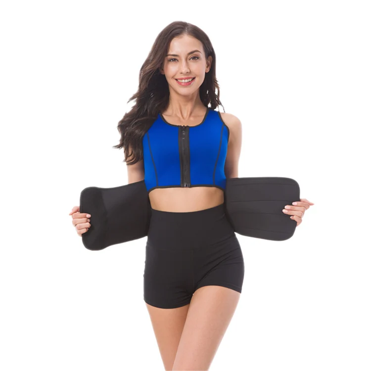 

2019 Neoprene Sauna Body Shaper Slimming Vest For Woman with Waist Trainer Belt, Black;blue;purple;brown or customized color