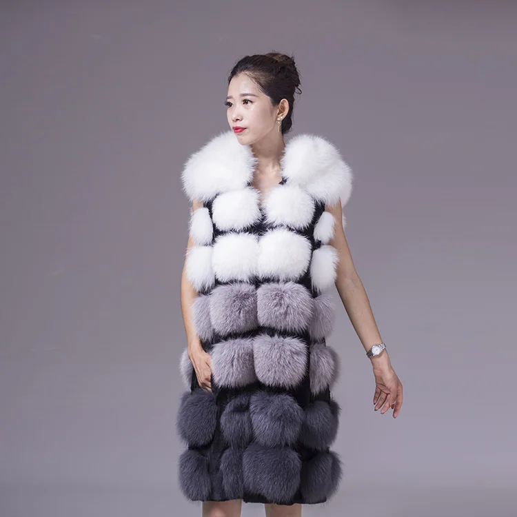 

China supplier wholesale women winter warm fox fur fox fur vest for girl