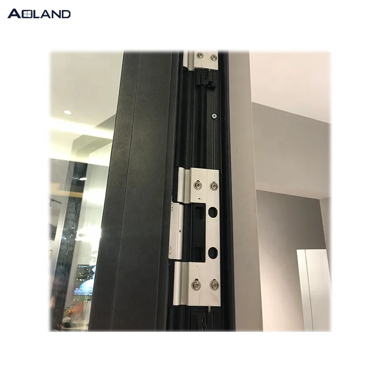 Aluminum plate glass french door design  with invisible door closer