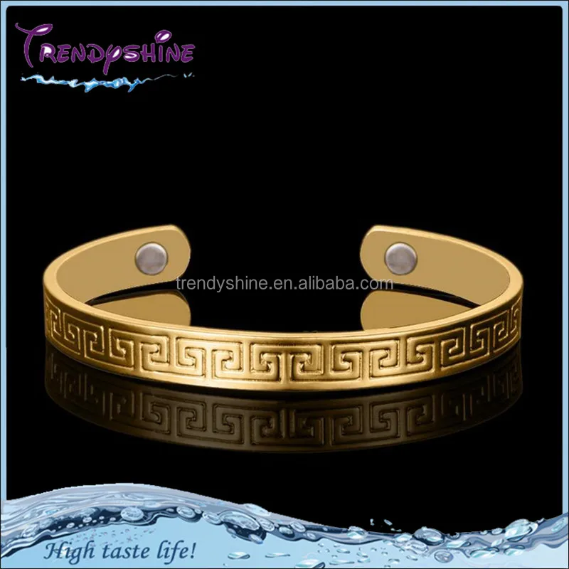 

Wholesale 18k gold magnetic solid copper bracelet vitiligo, Colors are available