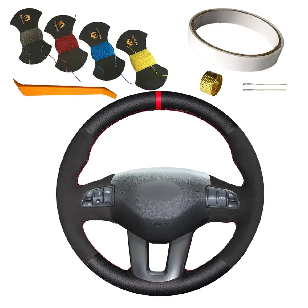 

Hand Sewing Suede PU Artificial Leather Custom Steering Wheel Cover for Kia Sportage 3 Ceed Cee'd 2011 2012 2013 2014 2015
