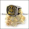 Classical Mason Jewelry Silver Tone Gold Plated Sun Domed Masonic Signet Ring