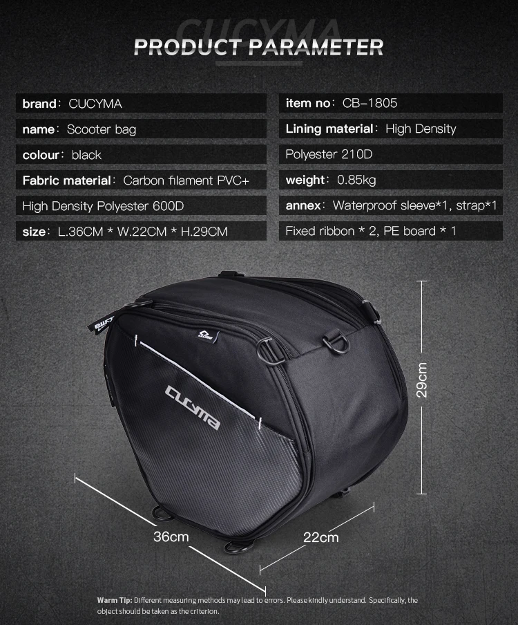 Cucyma Motorcycle Tunnel Scooter Bag For Tmax 530 Nmax 125 150 155 Xmax ...