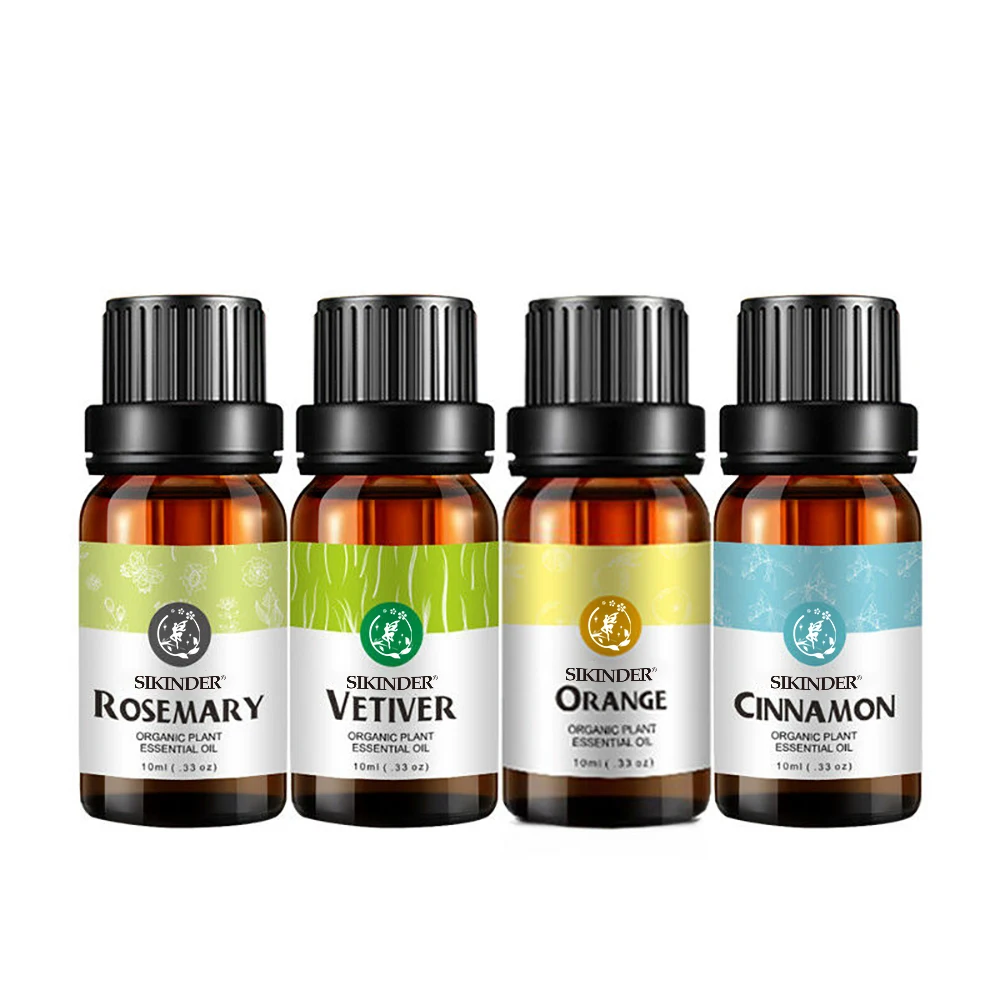 New product pure sweet orange cinnamon vetiver rosemary essential oil 4 piece set