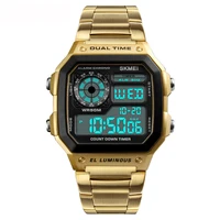 

Trend 2018 Skmei 1335 Rose Gold Stainless Steel Watch Popular Digital Gold Wrist Watch