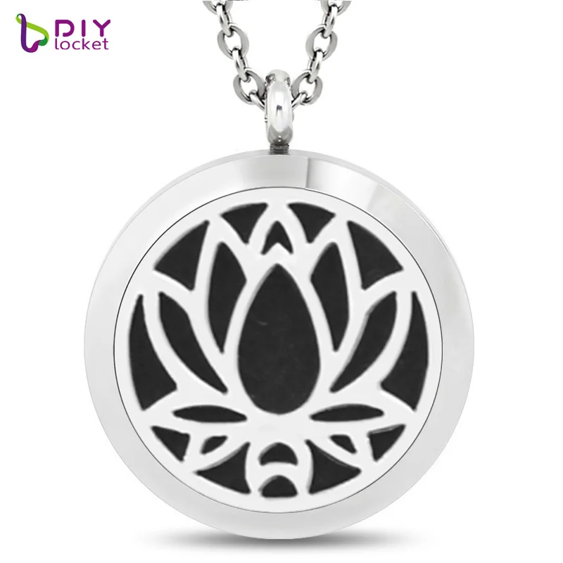 

Wholesale 30mm Stainless Steel Essential Oil Necklace for women aromatherapy Essential Oil Diffuser Locket Pendant, N/a