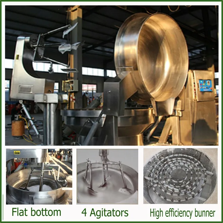 Industrial Candy Cooking Kettle With Agitator Vegetable Processing Plant Food & Beverage Factory