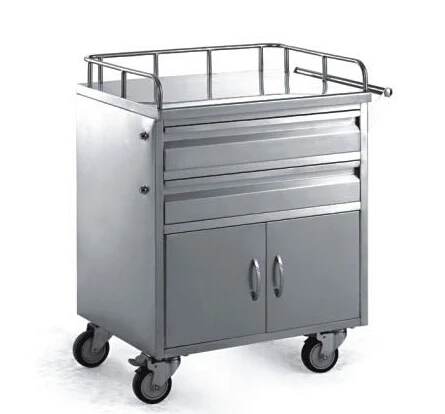 Good quality hospital stainless steel deliver medicine trolley/emergency trolley