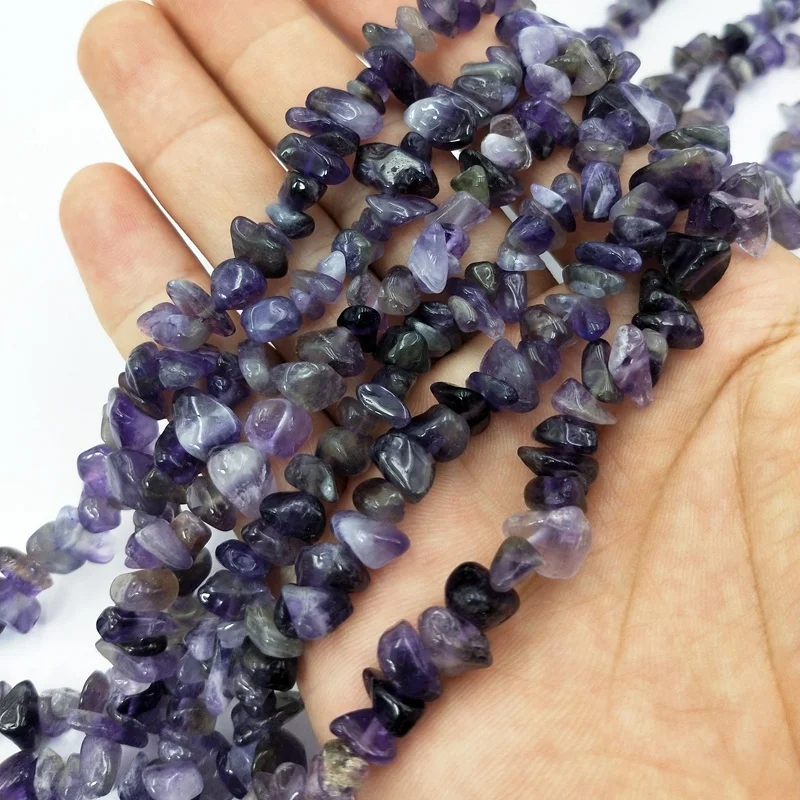 

Wholesale 5-8mm Chips Light Amethysts Purple Gravel Beads Natural Gemstone Beads For Diy Jewelry Making Bracelet Strand, Amethyst colors beads strands