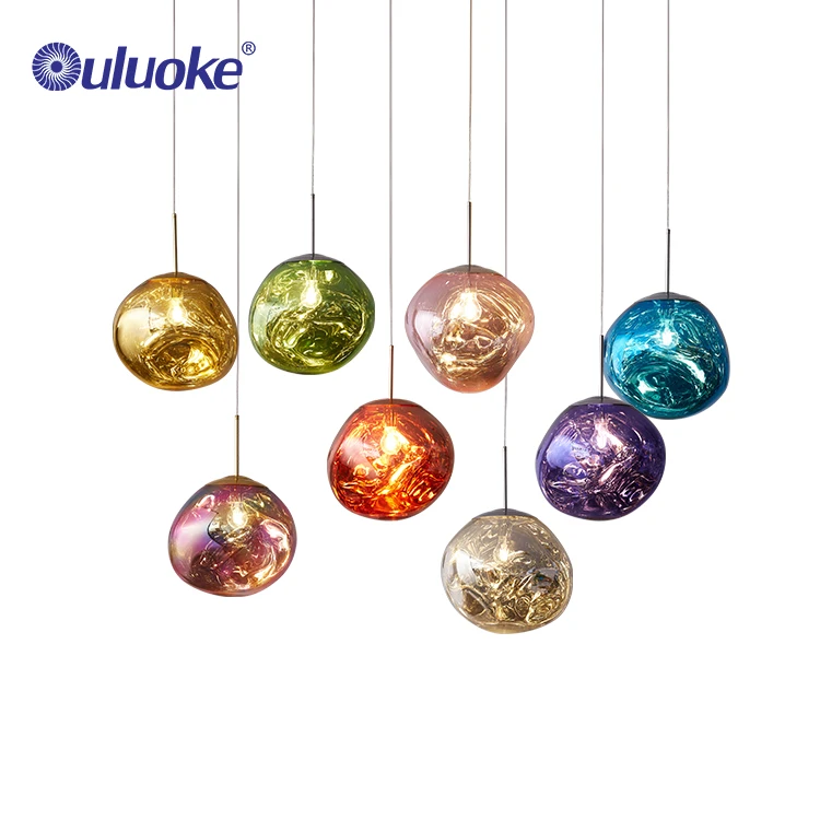 Modern coffee shop decoration colorful lava acrylic led pendant light