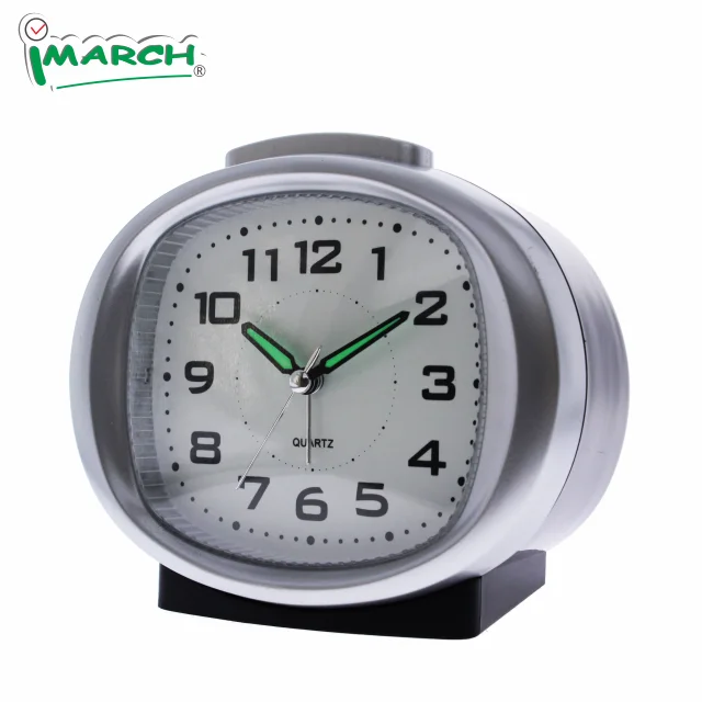 

IMARCH houseware wake up light travel alarm clock semi round metal hand sweep second hand luminous face bell alarm clock, Black ,blue ,silver ,grey , white ostomise