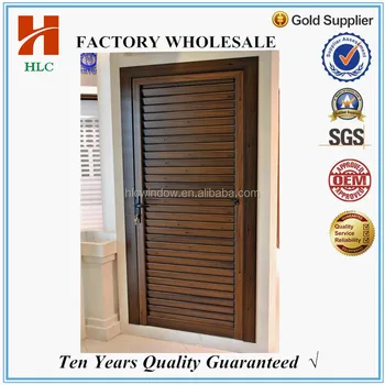 Wooden Color Aluminium Bathroom Door With Louver Bottom Wooden Color Aluminium Bathroom Door With Louver Bottom