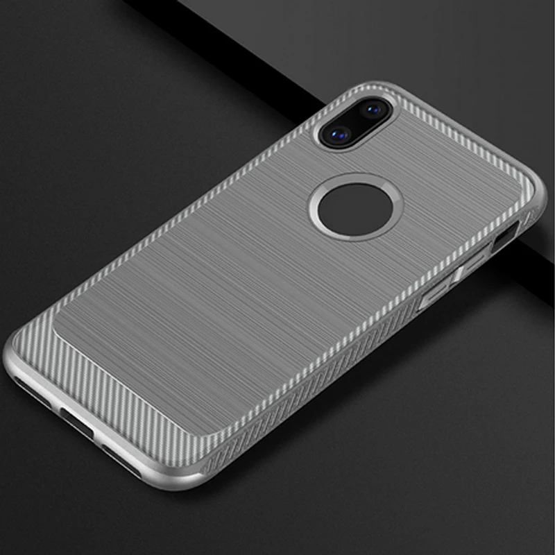 Texture Brush Carbon Fiber Slim Case For Apple IPhone X/8/7/6 Cover