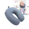 wholesale u-shape memory foam cotton fabric airplane small smart travel neck support pillow for baby children kids