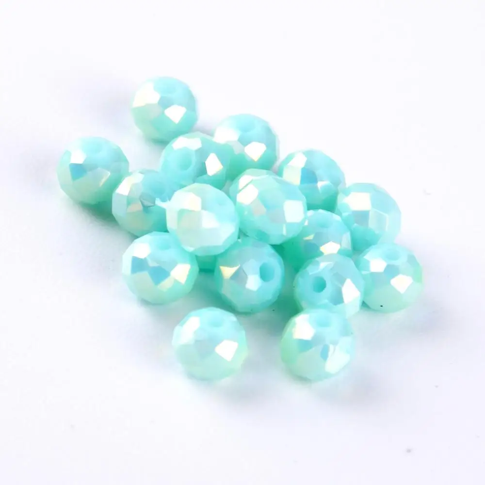 

Wholesale Color Glass Rondelle Jade Beads Crystal Glass faceted Beads Crystal Glass decorating beads for lamp shade, Please refer to colour card