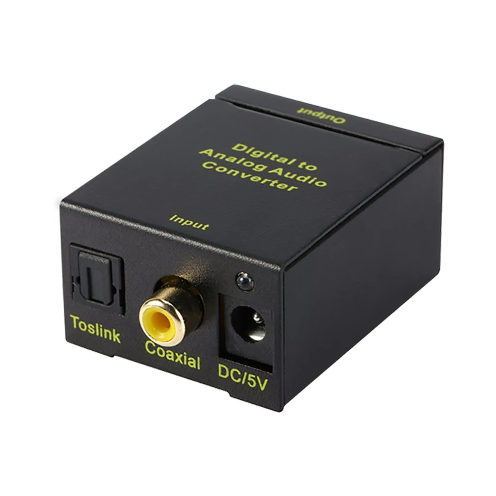 Audio Digital To Analog Converter With 3.5mm Jack Aux Support Spdif Coaxial Toslink Audio