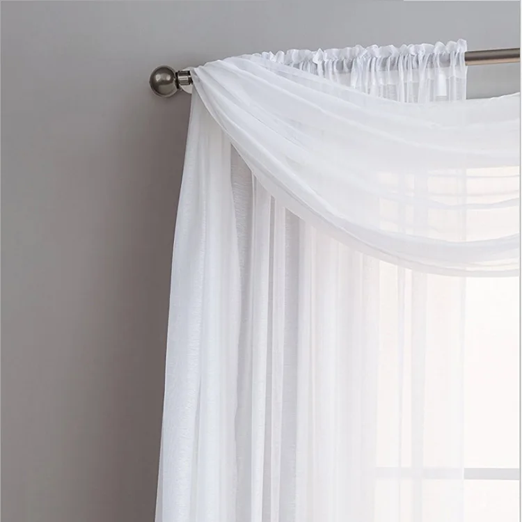Simple and fancy scarf curtain with matching window curtain