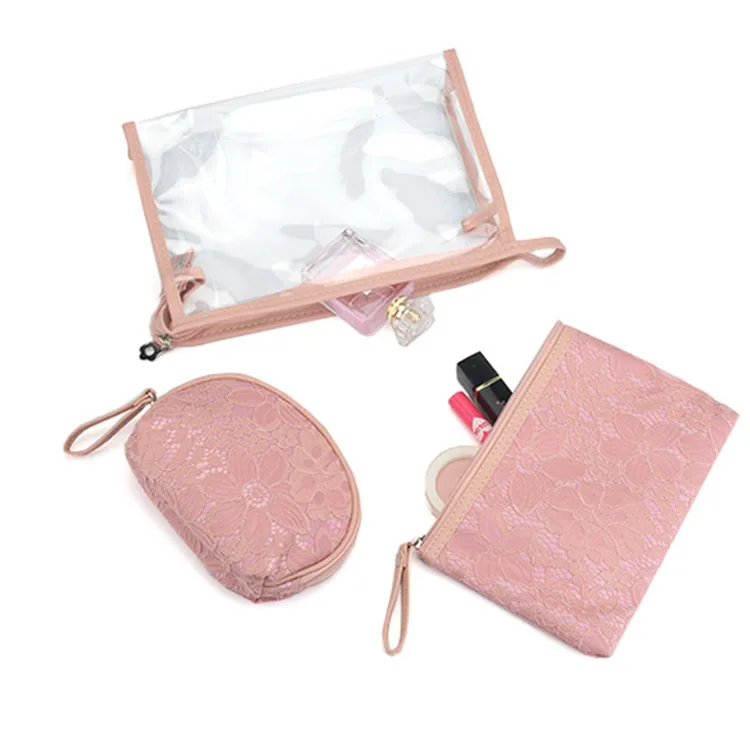 

3pcs clear cosmetic makeup bag set