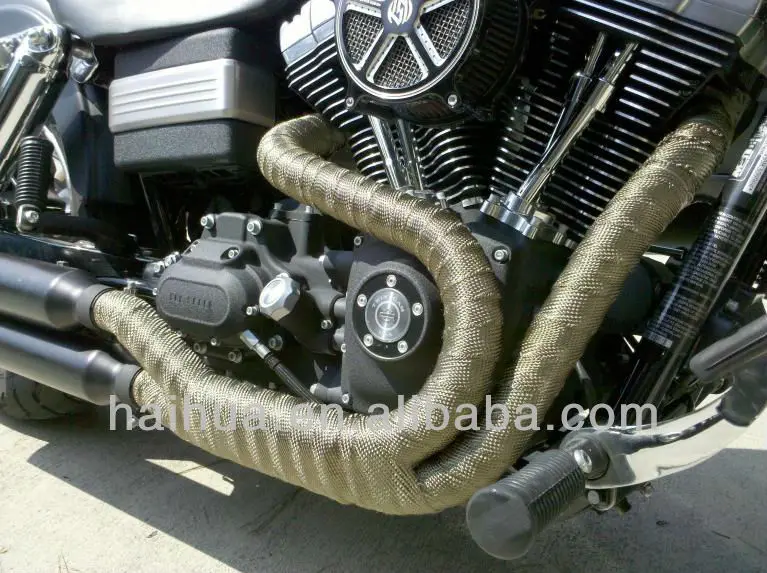 Pack of 15 LEDAUT 2x 50 Twill Weave Motorcycle ATV Titanium Exhaust Heat Shield Wrap with 11.8 Locking Ties 