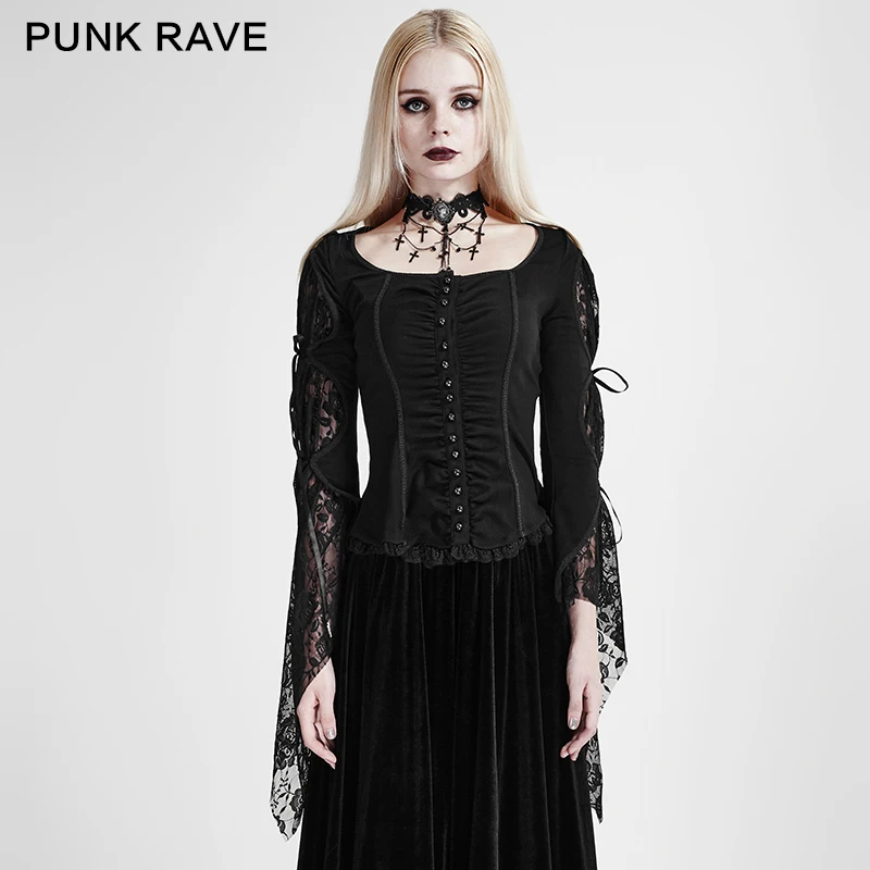 

2019 designer shirts Sexy Roses Lace Sleeves Skinny Shirts women