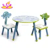 Eco-friendly student wooden writing table chair for kids,High quality kids writing table and chair set W08G153