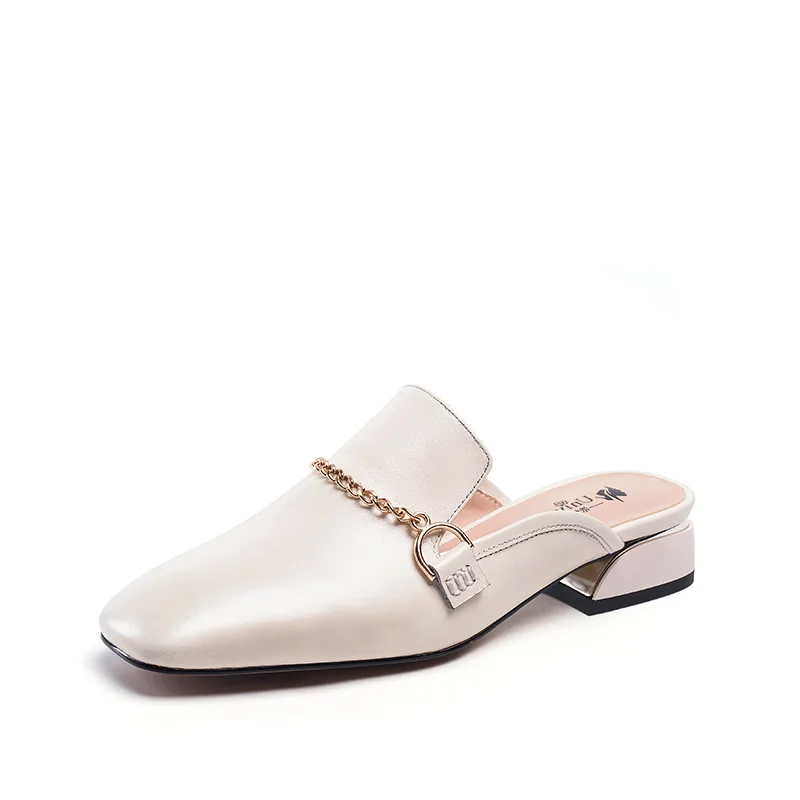 

fashion style 2020 new chinese mule wholesale women slipper, White/black