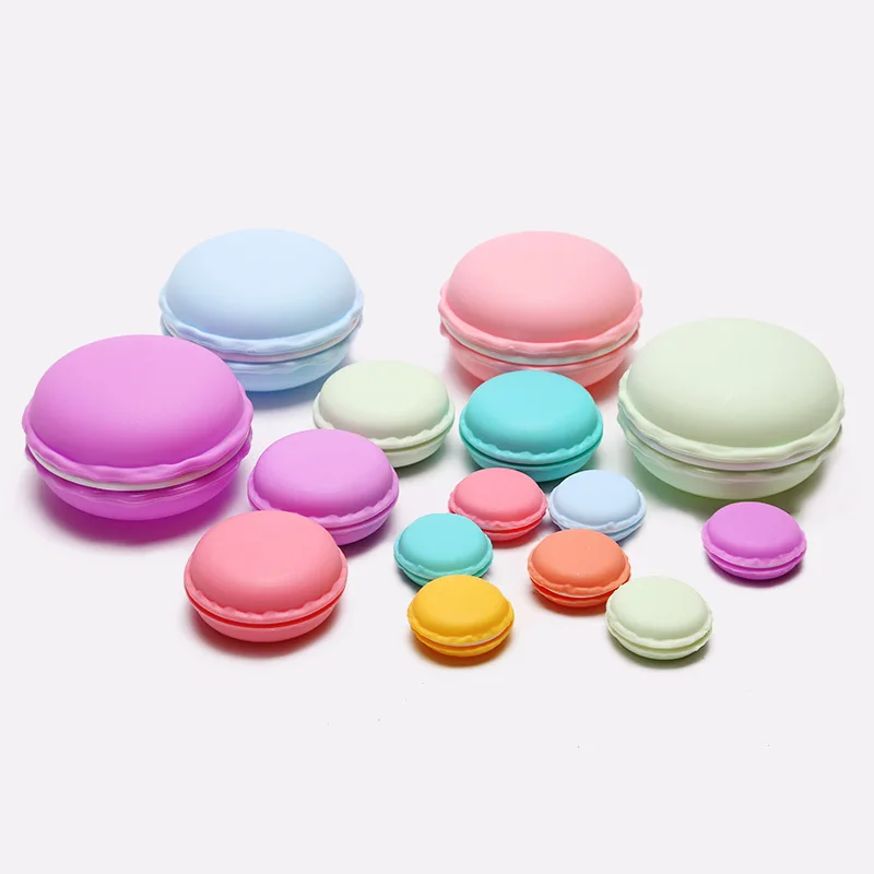

Mini Colorful Plastic Macaron Cake Shape Jewelry And Pill Storage Box, Pink;red;blue;green;yellow;orange