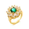 Manufacturers wholesale spot, 20.5 MM gold-plated copper green zircon ring, ring in the Korean version YSS711