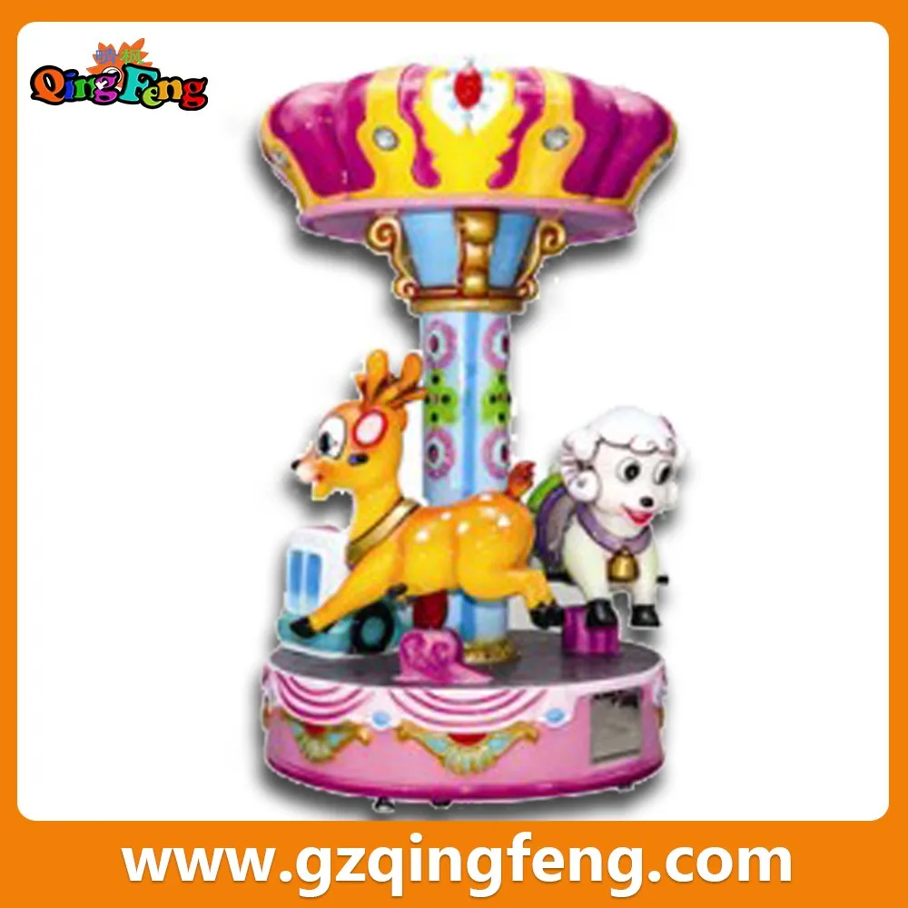 Qingfeng 2016 newest amusement park kids game equipment rotation carousel 3 seat