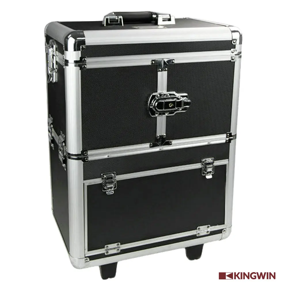 Durable Move Make Up Carrying Hair Salon Tool Case Box With Leather