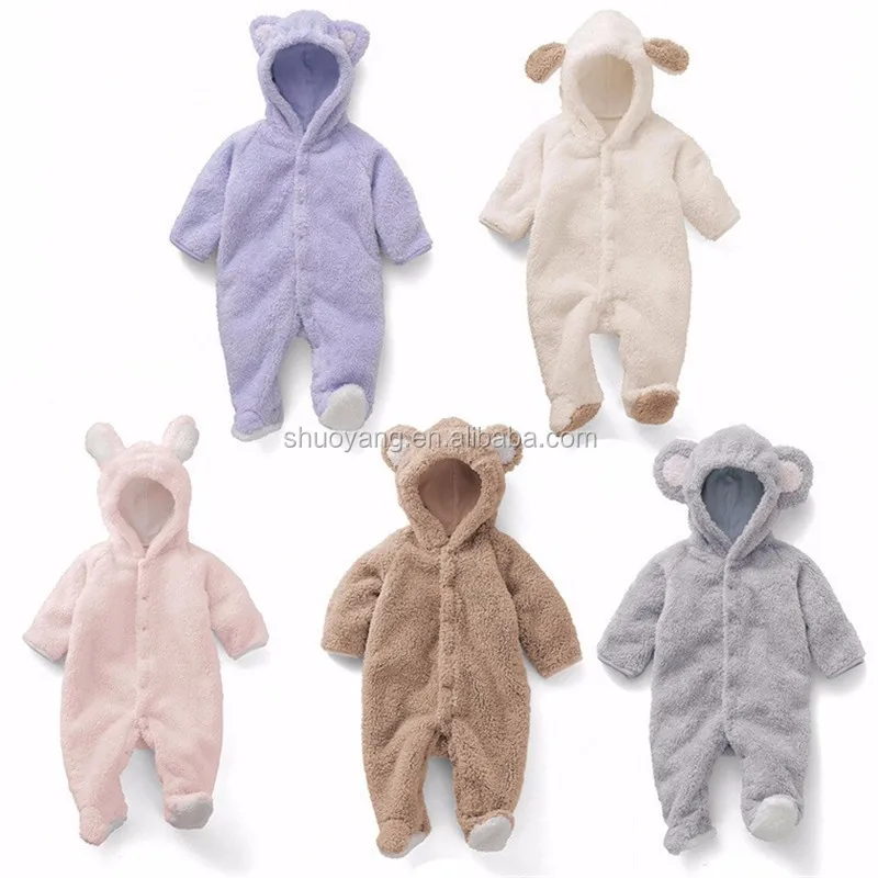 

Child Baby Clothes Factory wholesale Cute Cartoon Hooded Warm Homewear, White;gray;pink;blue;brown