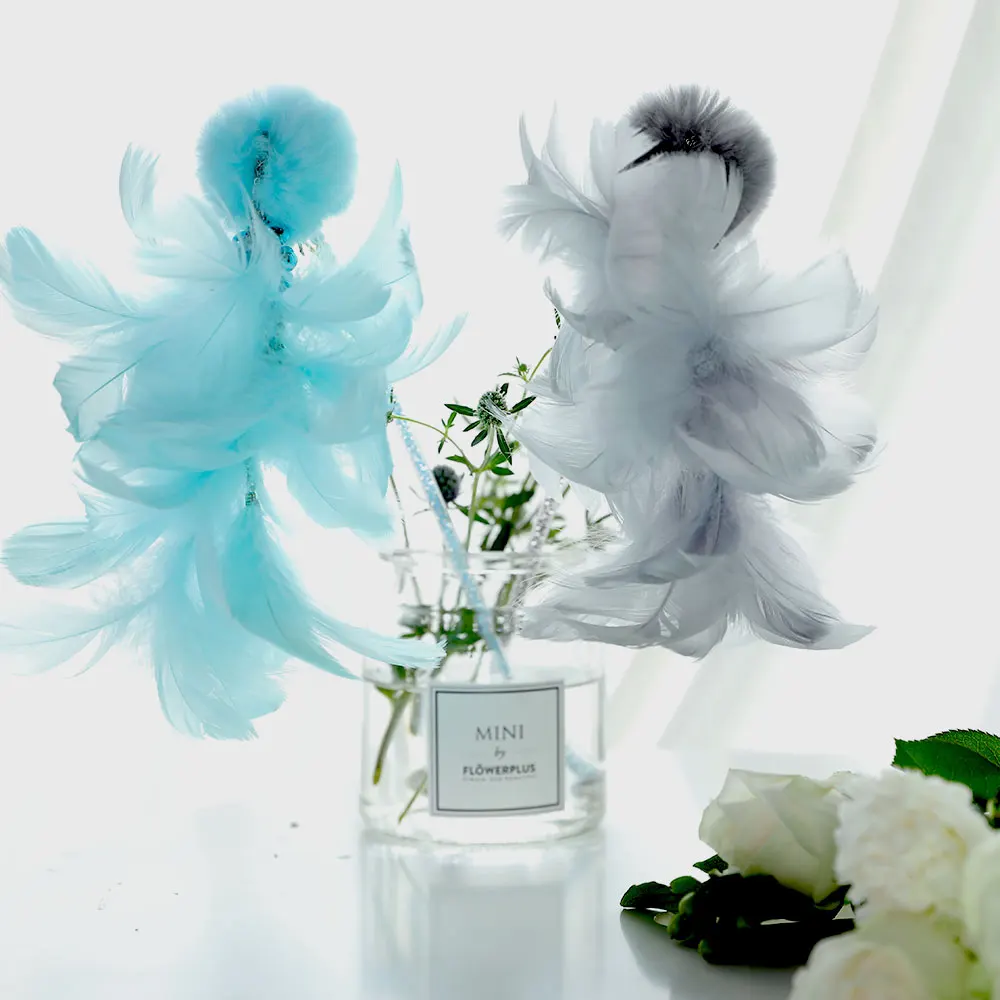 

2019 Beautiful Fairy Style Feather Interactive Cat Toy Teaser Rod, Blue;pink;gray