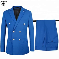 

2 Piece Latest Design Royal Blue Double Breasted Suits For Men