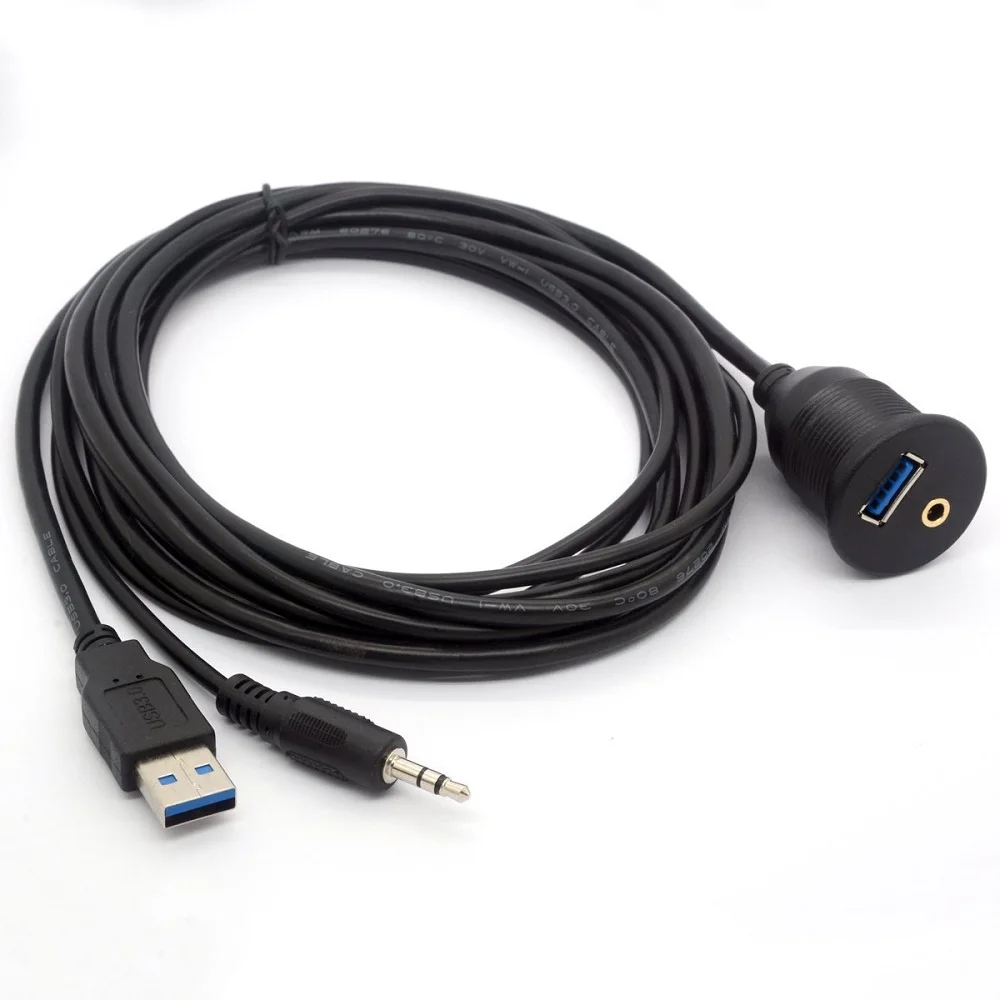 Cable De Montaje Universal Estéreo Para Coche,Extensión Usb De 3,5mm