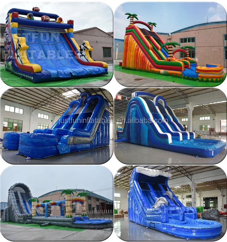 24'h Triple Lane Tropical Giant Inflatables Water Slides For Adults