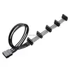 50cm Black Sleeved 4Pin Mo-lex to Right Angle 5X SATA Power Adapter Cable