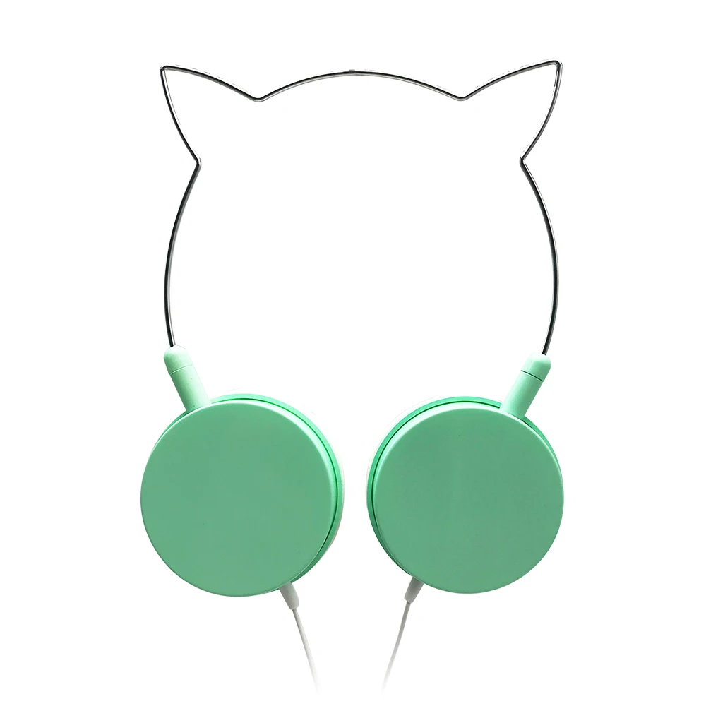 
Cute Metal Cat Ears Wired Headphone For Children 