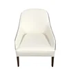 Customized Living Room Modern White Real Leather Luxury Dubai 5 Stars Hotel Lobby Leisure Accent Chair