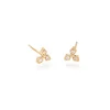Guangzhou Longlive 925 silver jewelry 18k gold plated tiny diamond shaped trio studs