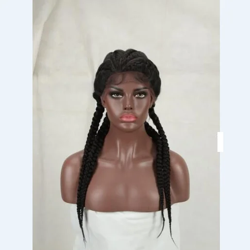 China Supply Synthetic Hairs 28 inches Braided Lace Wigs