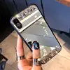 Luxury Mirror Phone Case For iPhone11 pro XR; fashion simple edge inlaid with diamond mirror mobile phone shell for iphone XSmax