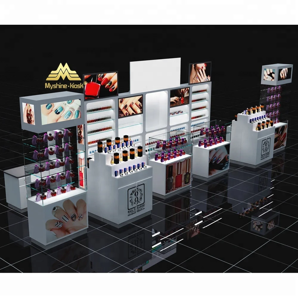 
nail polish displays for exhibition indoor nail polish shelves 