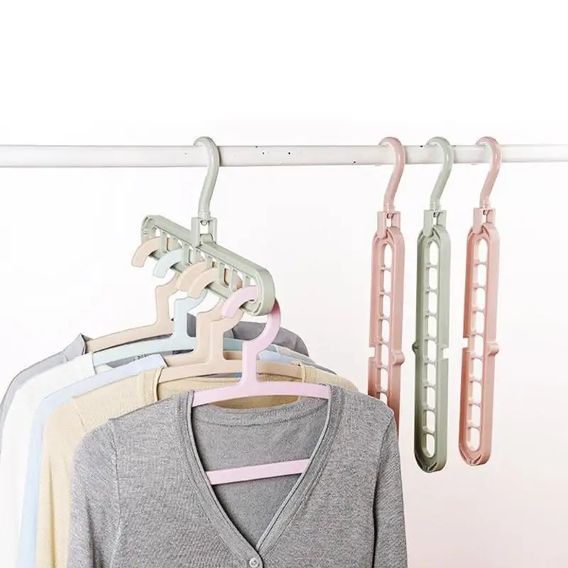 Dropshipping Plastic non-slip hanger multi-function magic plastic non-slip hanger storage artifact clothes support space saving