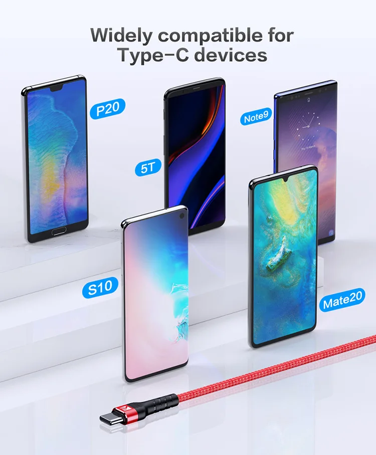 2019 FLOVEME 3A Fast Charging Type-C USB Cable for huawei P30 P20 Pro Micro 1M Nylon Type C Data Wire Cord - ANKUX.COM