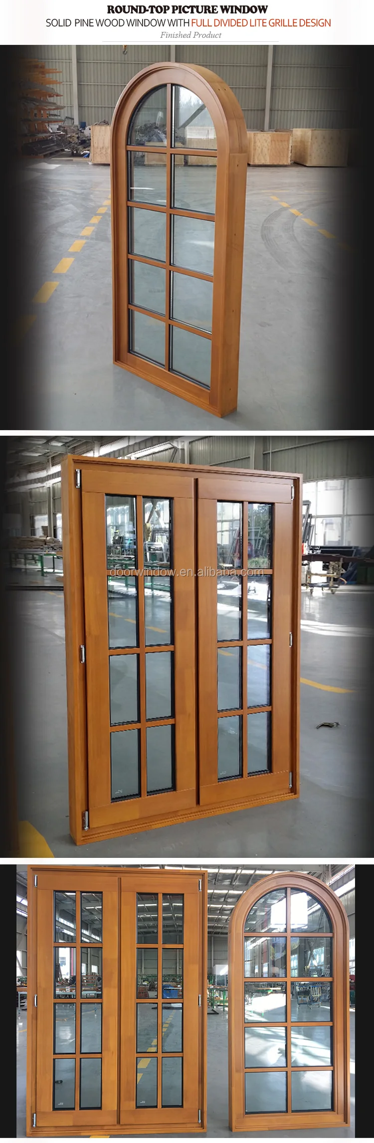 French style fixed wood window with wood window grille design made of teak wood